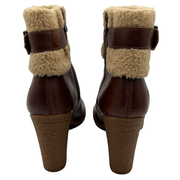 Timberland Glancy NEW Womens 10 Leather Ortholite Boots Shearling Cuff Buckle - Picture 10 of 16